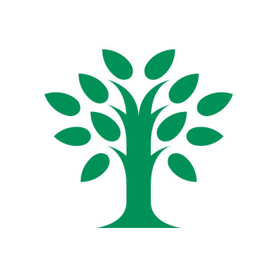 green tree logo on a white background